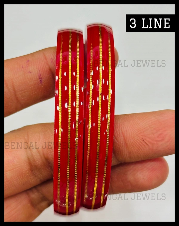 B JEWELS TRIPLE DEKKER HUID HALLMARK 916 22KT GOLD POLA BADHANO BANGLES VIRAL POLA (LAMINATED) 1 PAIR APPROX. WGT: 0.300 GM WITH PURITY SMART CARD.  - 28 (2/8)