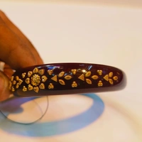 MAROON TENOR KDM GOLD BRACELET POLA BADHANO 1 PIECE APPROX WGT: 0.500 GM FOR WOMEN. - 26