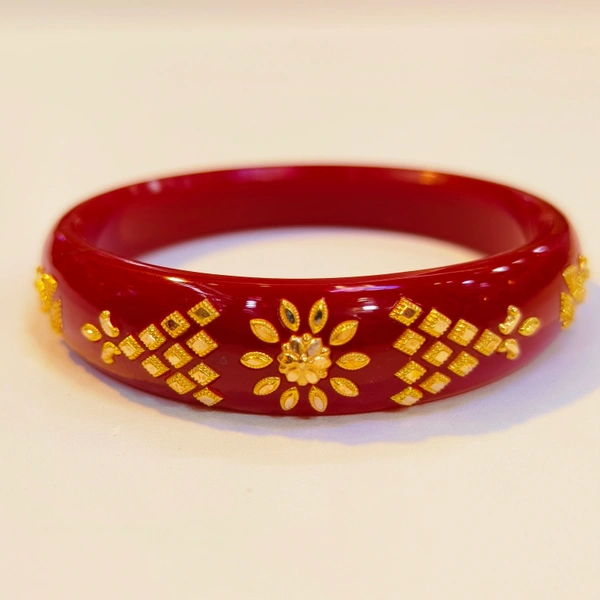 RED SUTI KDM GOLD BRACELET POLA BADHANO 1 PIECE APPROX WGT: 0.500 GM FOR WOMEN. - 26