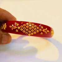 RED MINIMAL KDM GOLD BRACELET POLA BADHANO 1 PIECE APPROX WGT: 0.500 GM FOR WOMEN. - 28