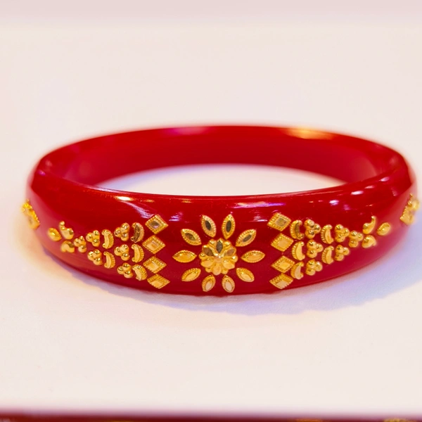 RED ARC KDM GOLD BRACELET POLA BADHANO 1 PIECE APPROX WGT: 0.500 GM FOR WOMEN. - 28