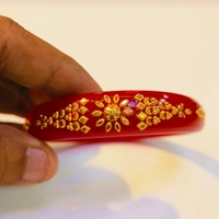 RED ARC KDM GOLD BRACELET POLA BADHANO 1 PIECE APPROX WGT: 0.500 GM FOR WOMEN. - 28