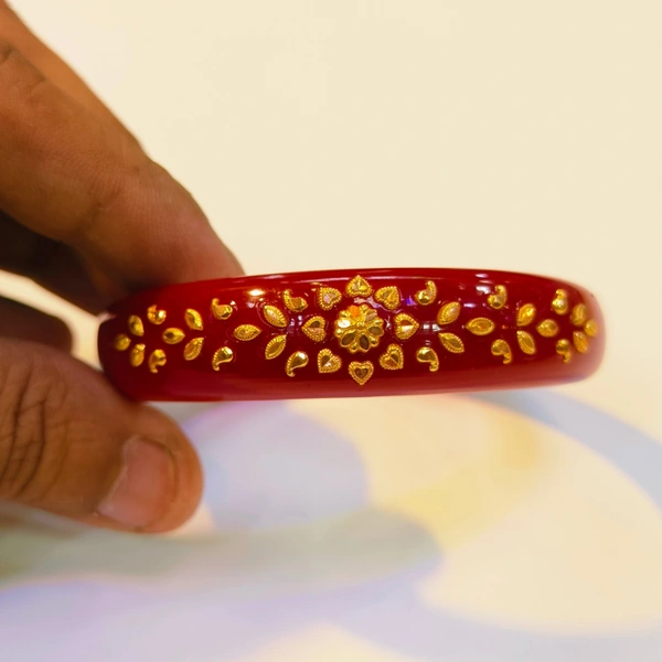 RED SANGI KDM GOLD BRACELET POLA BADHANO 1 PIECE APPROX WGT: 0.500 GM  FOR WOMEN. - 26