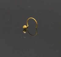 18KT YELLOW GOLD HANDMADE DIAMOND CUT DESIGN L BAND TINY NOSE PIN 1 PIECE FOR REGULAR WEAR. - 3MM D CUT