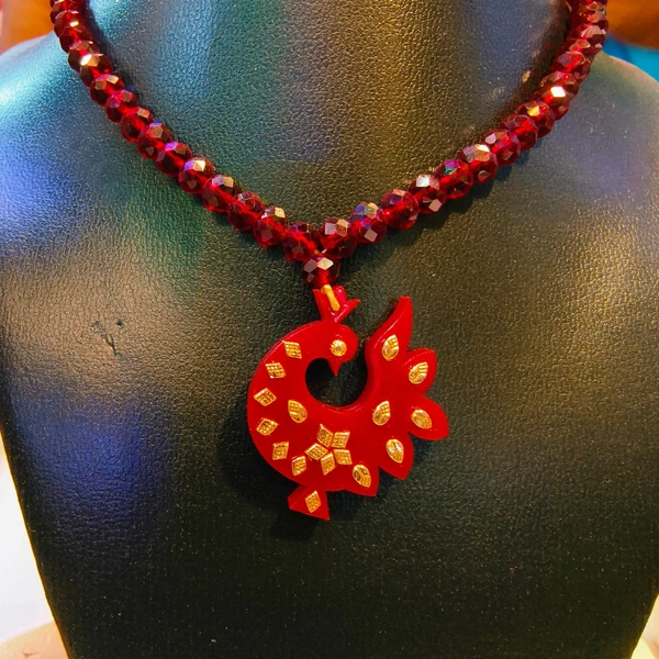 TRJ 22KDM PEACOCK POLA PENDANT APPROX. WGT- 0.180 - 0.230 GM WITH CRYSTAL TARCEL (1 PIECE).
