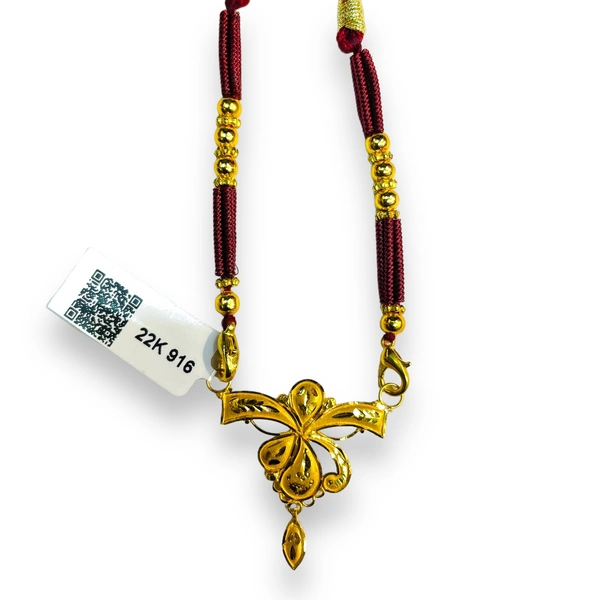 TRJ BIS 22KT 916 HUID HALLMARK GOLD PENDANT WITH TUSSEL 1 PIECE APPROX. WGT: 1.22 GM.