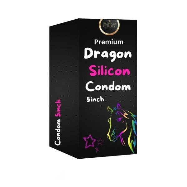 5 Inch Silicon Dragon Condom  - 5inch, Brown, 1 piece, This item is non returnable, Silicon Material