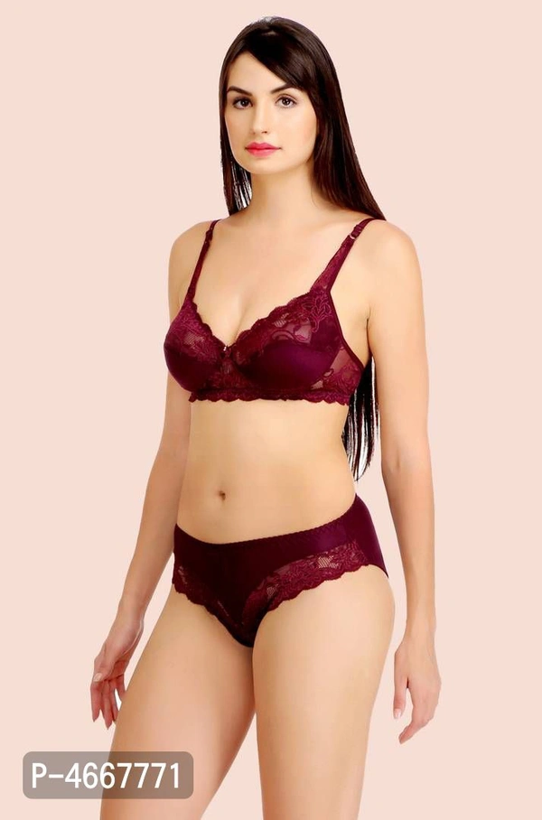Women Cotton Bra Panty Set for Lingerie Set ( Pack of 2 ) - 32