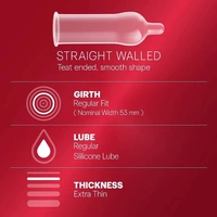 Durex Extra Thin Condoms for Men - 10 Count | Suitable for use with lubes & toys