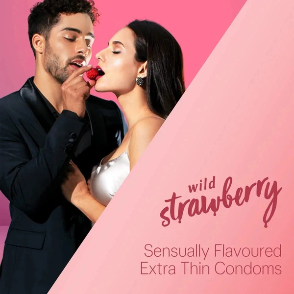 Durex Extra Thin Wild Strawberry Condoms For Men - 10s