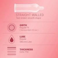 Durex Extra Thin Wild Strawberry Condoms For Men - 10s