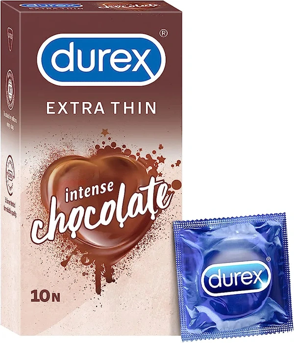 Durex Extra Thin Intense Chocolate Flavoured Condoms For Men - 10s