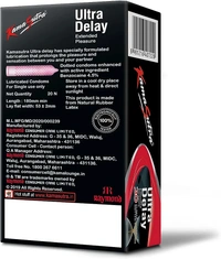 KamaSutra Ultradelay Extra time Condoms for men Count 20 with Aloe Vera Lube Water Lubricant 50ml