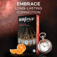 Manforce Overtime Orange Flavoured Condoms for Men| 3-in-1 Ribbed, Contoured, & Dotted for Extra Stimulation| Long-Lasting Pleasure | India’s No. 1* Condom Brand| Lubricated Latex Condoms| 10pcs