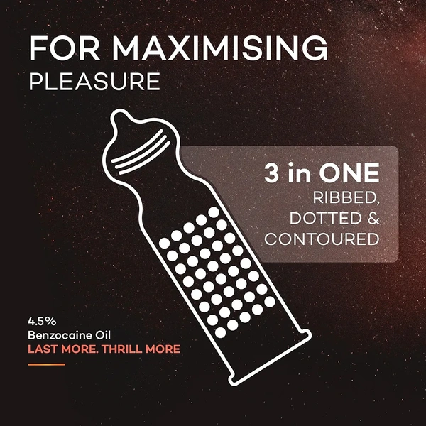 Manforce Overtime Orange Flavoured Condoms for Men| 3-in-1 Ribbed, Contoured, & Dotted for Extra Stimulation| Long-Lasting Pleasure | India’s No. 1* Condom Brand| Lubricated Latex Condoms| 10pcs