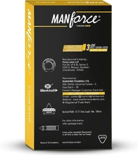 Manforce Overtime Pineapple Flavoured Condoms for Men| 3-in-1 Ribbed, Contoured, & Dotted for Extra Stimulation| Long-Lasting Pleasure | India’s No. 1* Condom Brand| Lubricated Latex Condoms