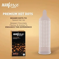 Manforce Premium Hotdots Belgian Chocolate Condoms with Bigger Dots - 10 Pieces