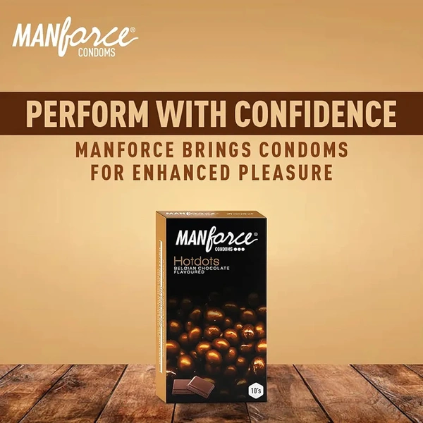 Manforce Premium Hotdots Belgian Chocolate Condoms with Bigger Dots - 10 Pieces