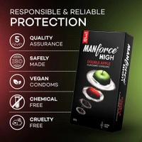 Manforce High Double Apple Flavoured Condoms for Men | 10 pcs | Ultra Thin Condom | Lubricated Latex Condoms | For Her Enhanced Pleasure | India’s No. 1* Condom Brand for Safe Sex