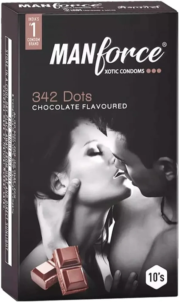 Manforce Condoms - Chocolate (3 in 1), 10 Pieces Carton