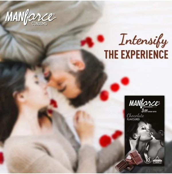 Manforce Condoms - Chocolate (3 in 1), 10 Pieces Carton