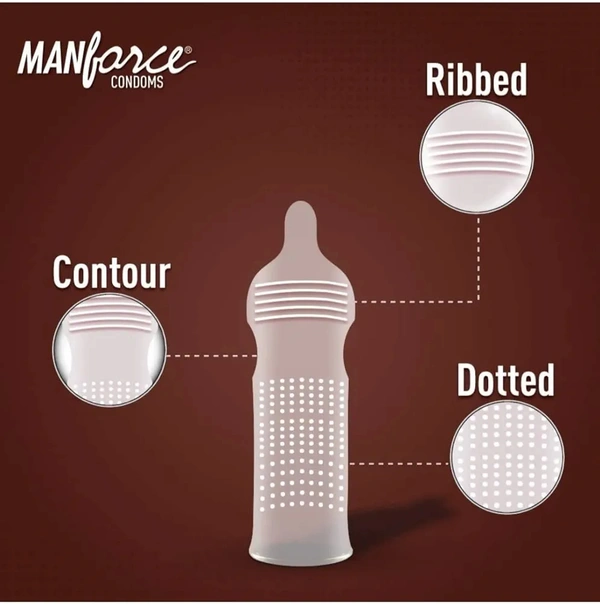 Manforce Condoms - Chocolate (3 in 1), 10 Pieces Carton