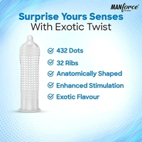 Manforce Game Exotic Flavoured Condoms for Men| 3-in-1 Ribbed, Dotted, & Anatomically Shaped for Intense Pleasure| India’s No. 1* Condom Brand| Lubricated Latex Condoms| Pack of 10