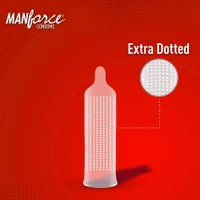 Manforce Extra Dotted Condoms - 10 Pieces, Pack of 3 (Litchi Flavoured)