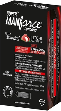 Manforce Extra Dotted Condoms - 10 Pieces, Pack of 3 (Litchi Flavoured)
