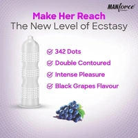 Manforce Xtasy Black Grapes Flavoured Condoms for Men| Dotted and Double Contoured for Intense Pleasure| India’s No. 1* Condom Brand| Lubricated Latex Condoms| Pack of 2