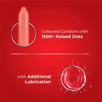 Skore Notout | Climax Delay Condoms | 1500+ Dots | Coloured | - 10 Pieces | Pack of 1