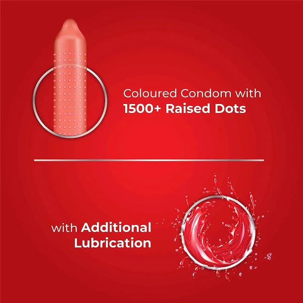 Skore Notout | Climax Delay Condoms | 1500+ Dots | Coloured | - 10 Pieces | Pack of 1