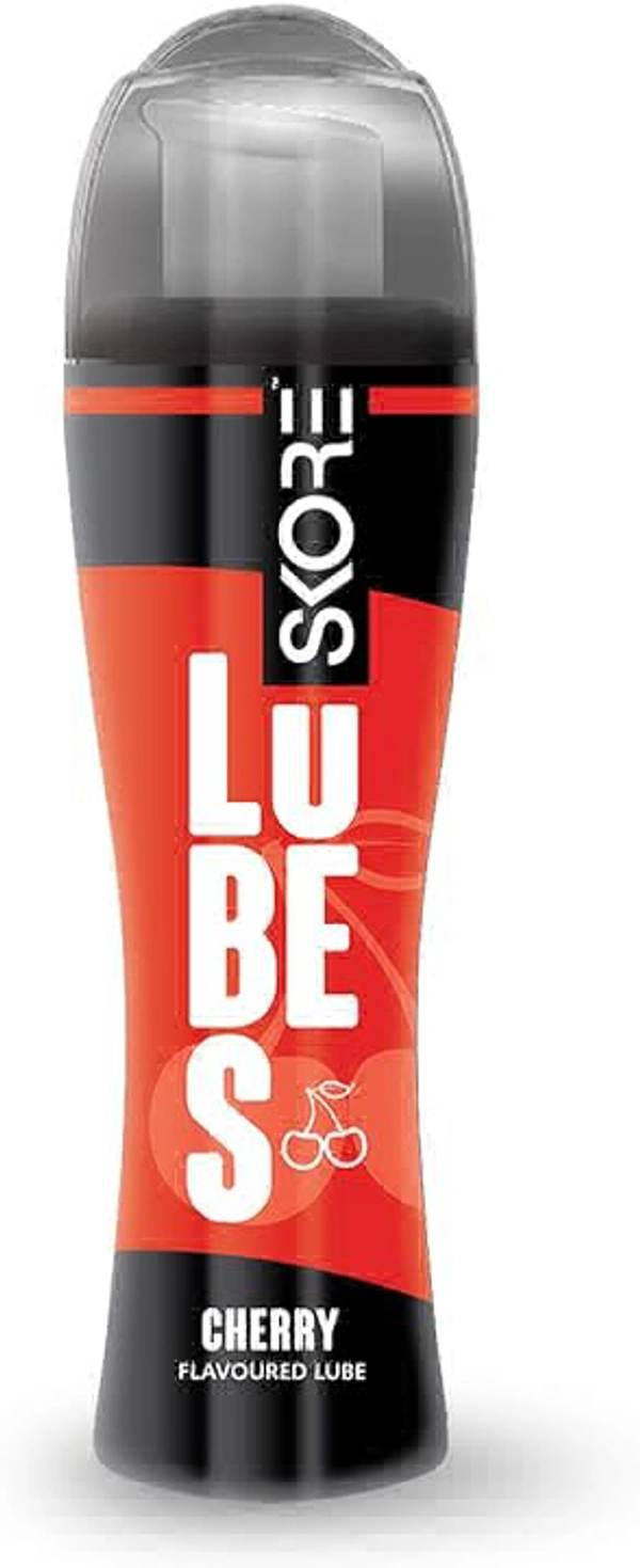 Skore Lubes Lubricant Gel for Men & Women | Cherry Flavored | Skin Friendly | Water Based | Compatible with condoms | 50ml