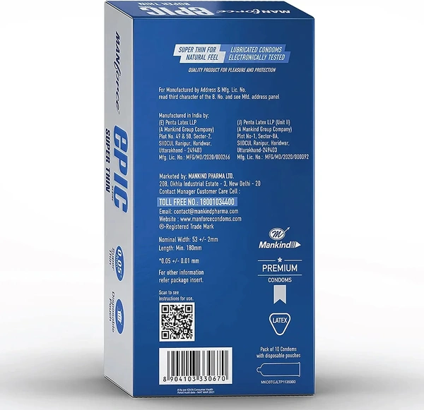 Epic Super Thin Premium Condoms for Lovemaking| Silk Chocolate Flavour| From India’s No. 1* Condom Brand| Vegan| No Harsh Chemicals| Lubricated Latex Condoms| Pack of 10