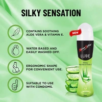 KamaSutra Lube Aloe and Vitamin E Personal Lubricant for Men & Women - 50 ml | Water based lube | Compatible with condoms | Easy to wash off | Convenient for use30%off