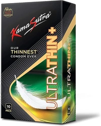 KamaSutra UltraThin+ Condoms for Men for Closest Feel for Couple, Clear, 10 Count