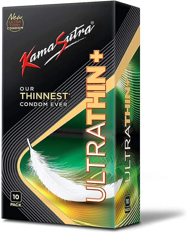 KamaSutra UltraThin+ Condoms for Men for Closest Feel for Couple, Clear, 10 Count