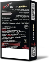 KamaSutra UltraThin+ Condoms for Men for Closest Feel for Couple, Clear, 10 Count