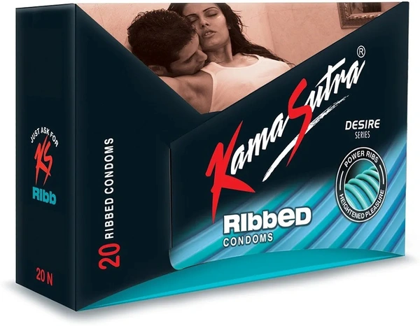 KamaSutra Desire Series Condoms for Men - 20 Pieces (Ribbed)