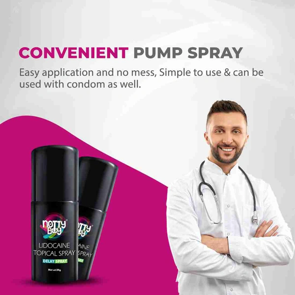 NottyBoy Lidocaine Delay Spray For Men Pack Of 1  (20g) - This product is non returnable