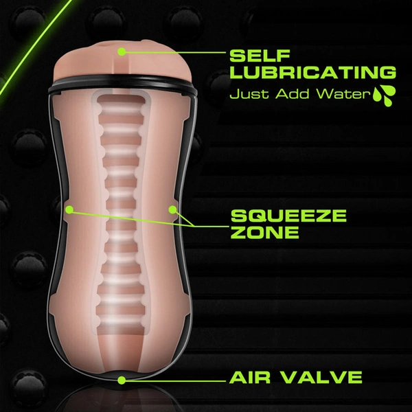 M For Men Self-Lubricating Pussy Stroker With Pleasure Ridges