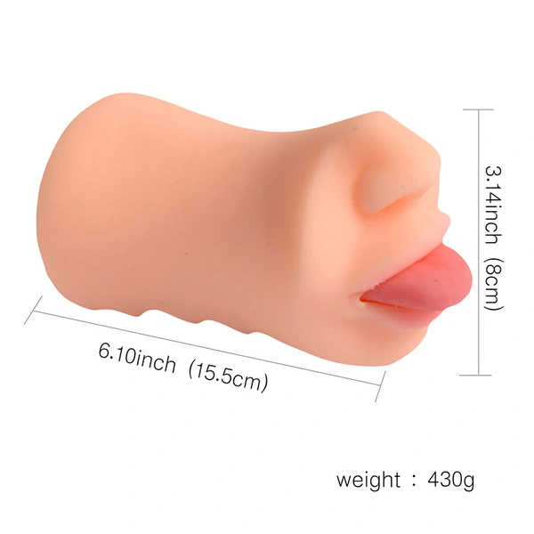 Vibrating Oral Sex Super Stretchy Male Masturbator With Tongue