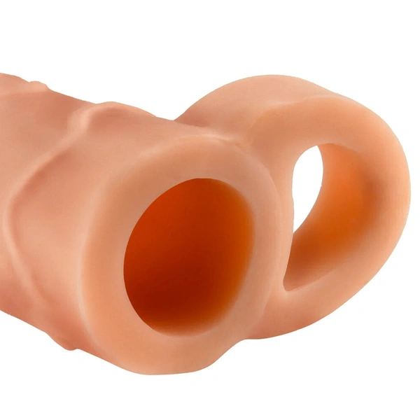 Perfect 1" Penis Extension Sleeve With Ball Strap For Men 