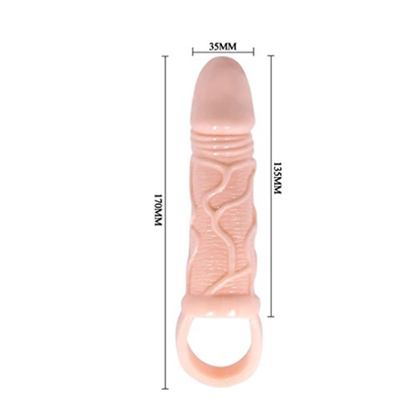 Flesh Silicone Simulation Skin Texture Penis Extension Sleeve