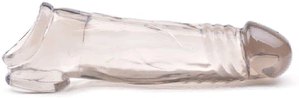 Crystal Clear Long Style Penis Sleeve Enlarger Extender Reusable Condoms For Men