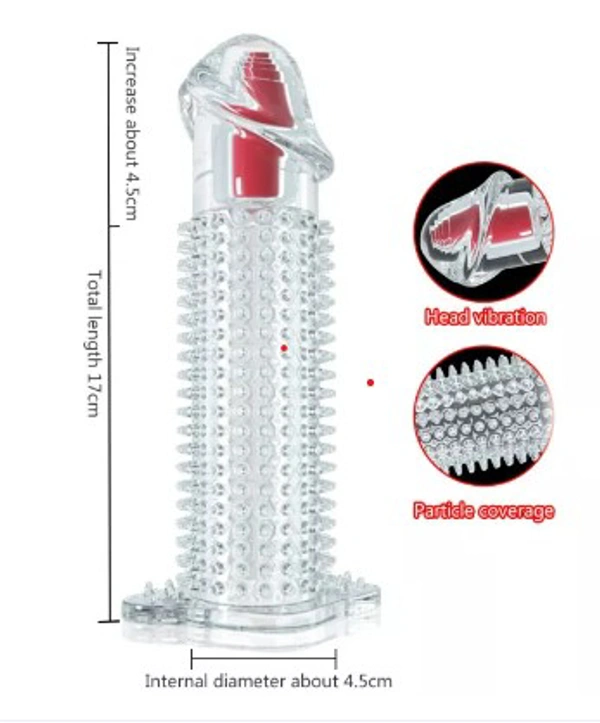 New Full Dotted Penis Extender Sleeve Vibrator Condom For Men