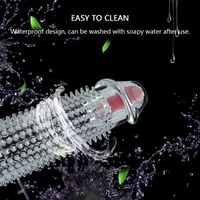 New Full Dotted Penis Extender Sleeve Vibrator Condom For Men