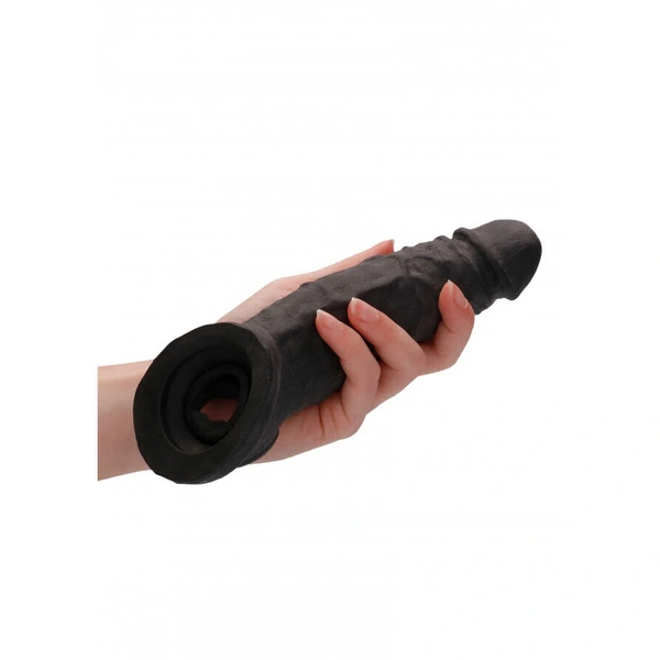 Ultra Realistic Black Penis Extender Sleeve For Men