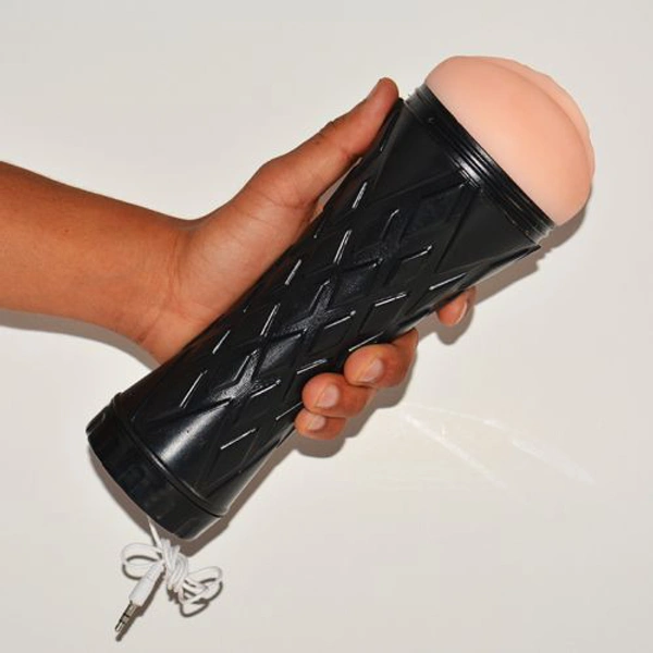 Real Feel Vibrating With Sex Voice Male Masturbator - Black, Free Delivery, Non Returnable