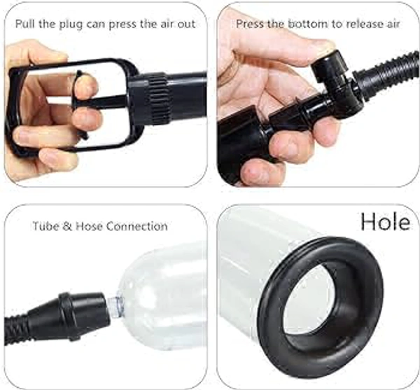 Vagina Cap Sleeve With Manual Penis Enlarge Pump For Men - Free Delivery, Non Returnable